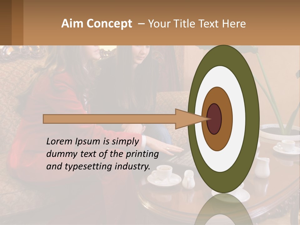 Two Women Sitting On A Couch Looking At A Laptop PowerPoint Template