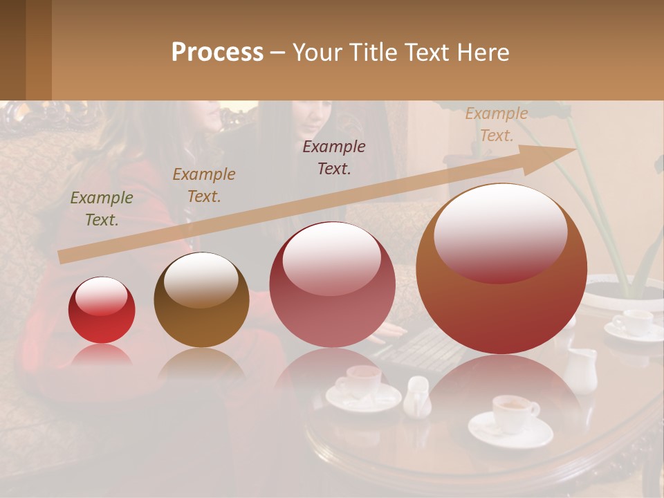 Two Women Sitting On A Couch Looking At A Laptop PowerPoint Template