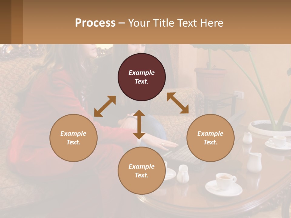 Two Women Sitting On A Couch Looking At A Laptop PowerPoint Template