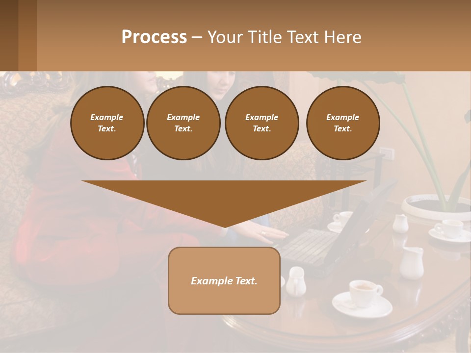 Two Women Sitting On A Couch Looking At A Laptop PowerPoint Template