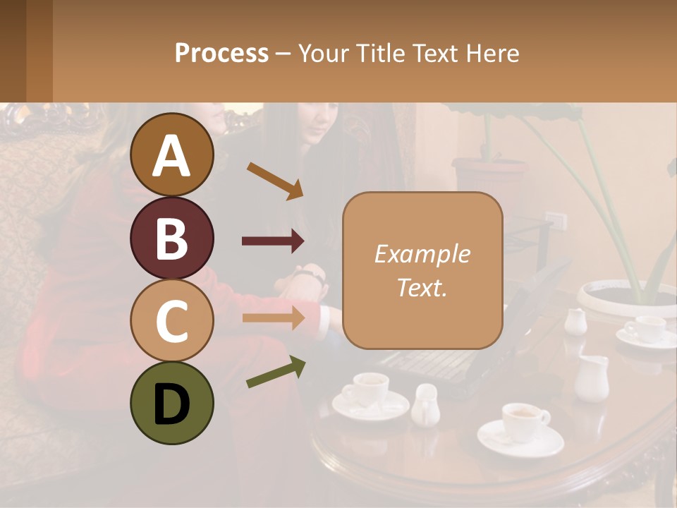 Two Women Sitting On A Couch Looking At A Laptop PowerPoint Template