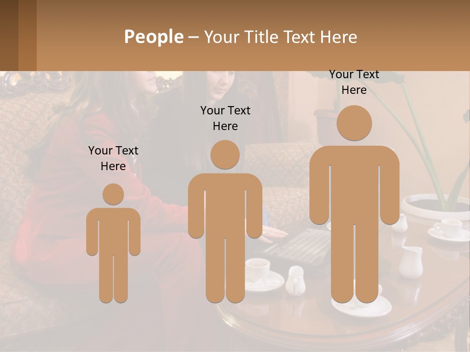 Two Women Sitting On A Couch Looking At A Laptop PowerPoint Template