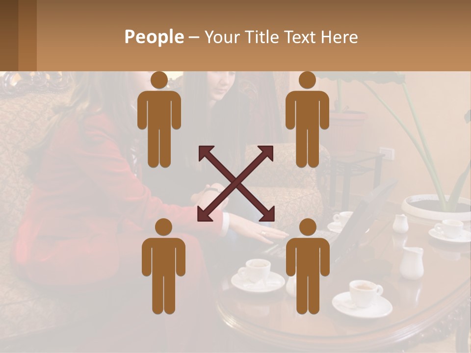 Two Women Sitting On A Couch Looking At A Laptop PowerPoint Template