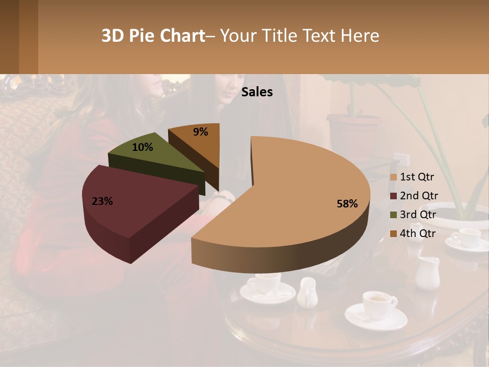 Two Women Sitting On A Couch Looking At A Laptop PowerPoint Template