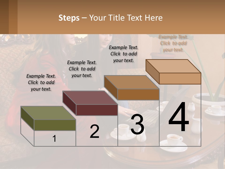 Two Women Sitting On A Couch Looking At A Laptop PowerPoint Template