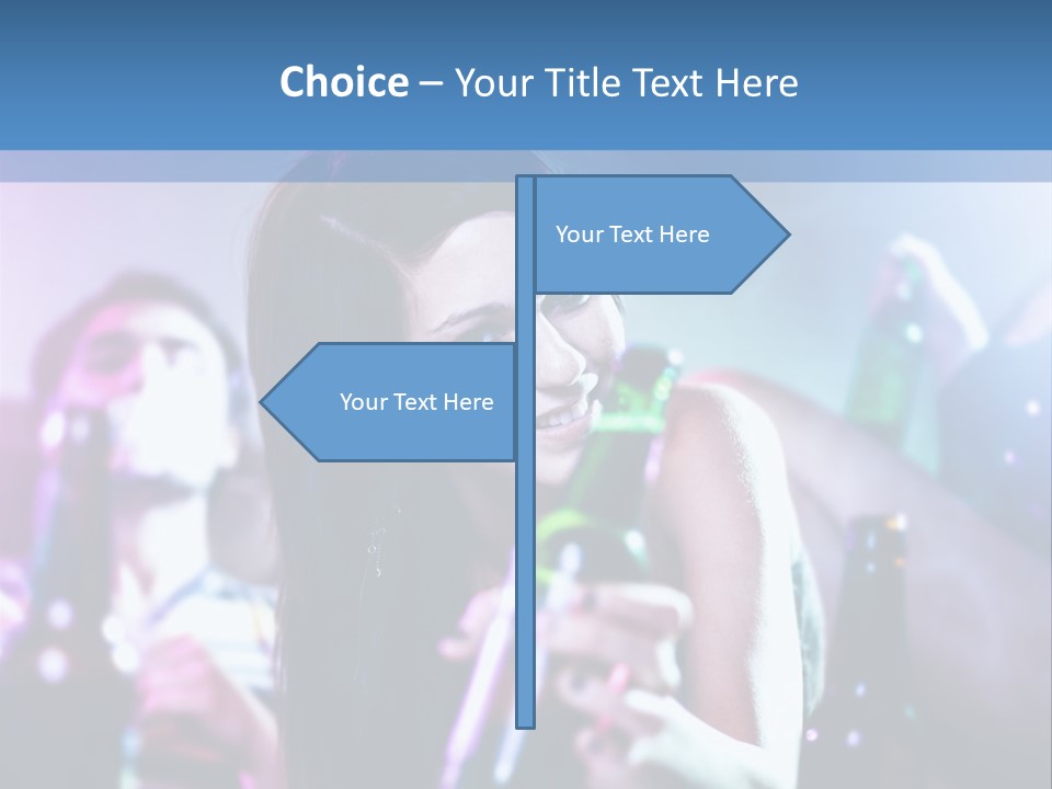 A Woman Holding A Beer Bottle In Her Hand PowerPoint Template