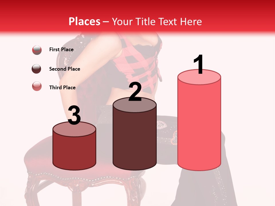 A Woman Sitting On Top Of A Red Chair PowerPoint Template