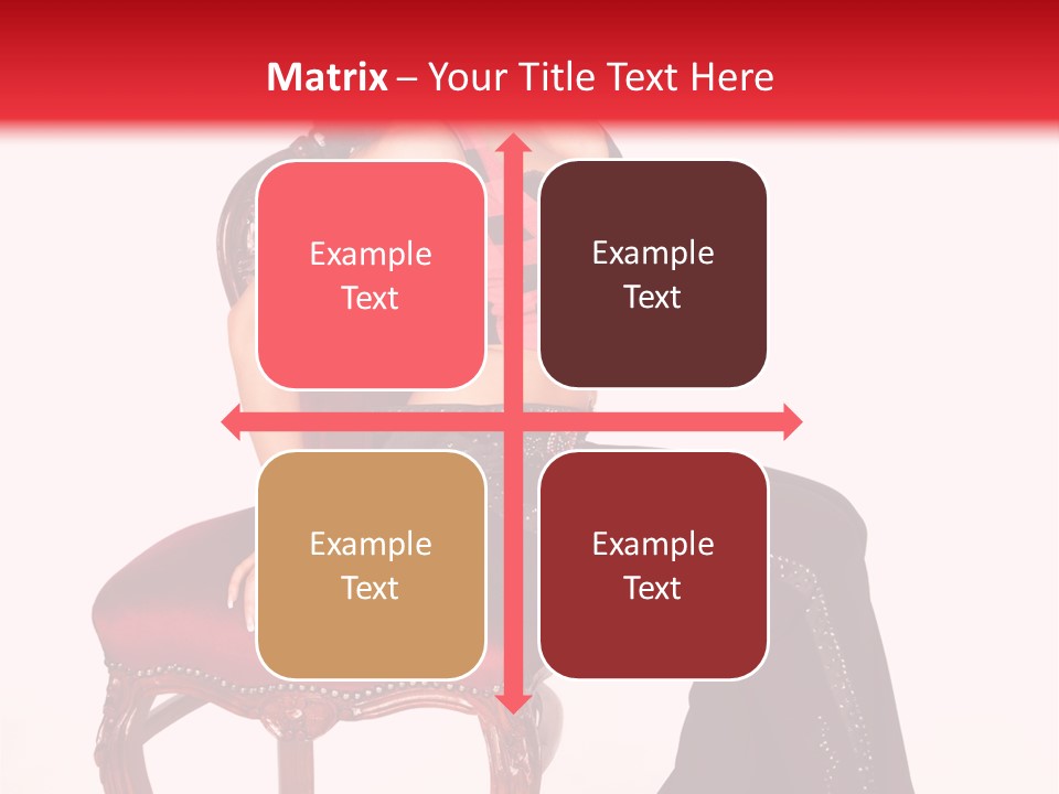 A Woman Sitting On Top Of A Red Chair PowerPoint Template