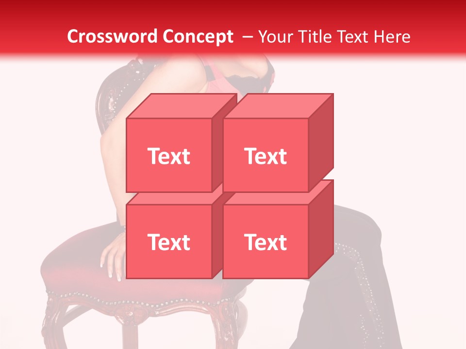 A Woman Sitting On Top Of A Red Chair PowerPoint Template