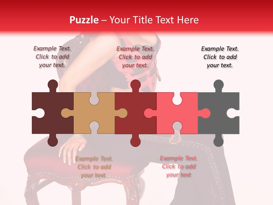 A Woman Sitting On Top Of A Red Chair PowerPoint Template