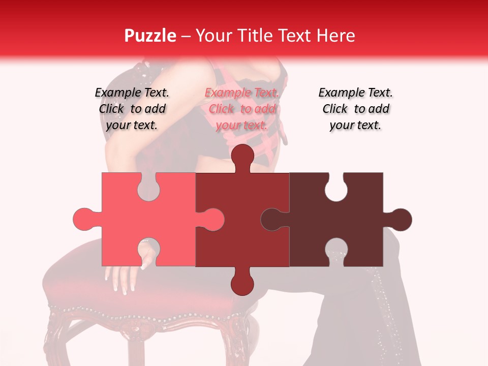 A Woman Sitting On Top Of A Red Chair PowerPoint Template