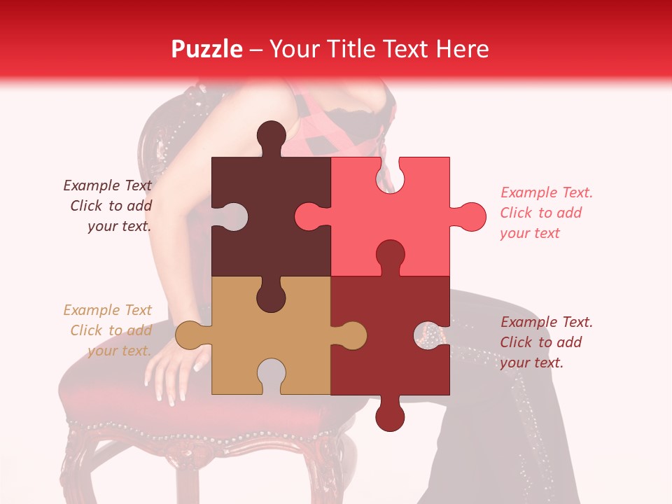 A Woman Sitting On Top Of A Red Chair PowerPoint Template