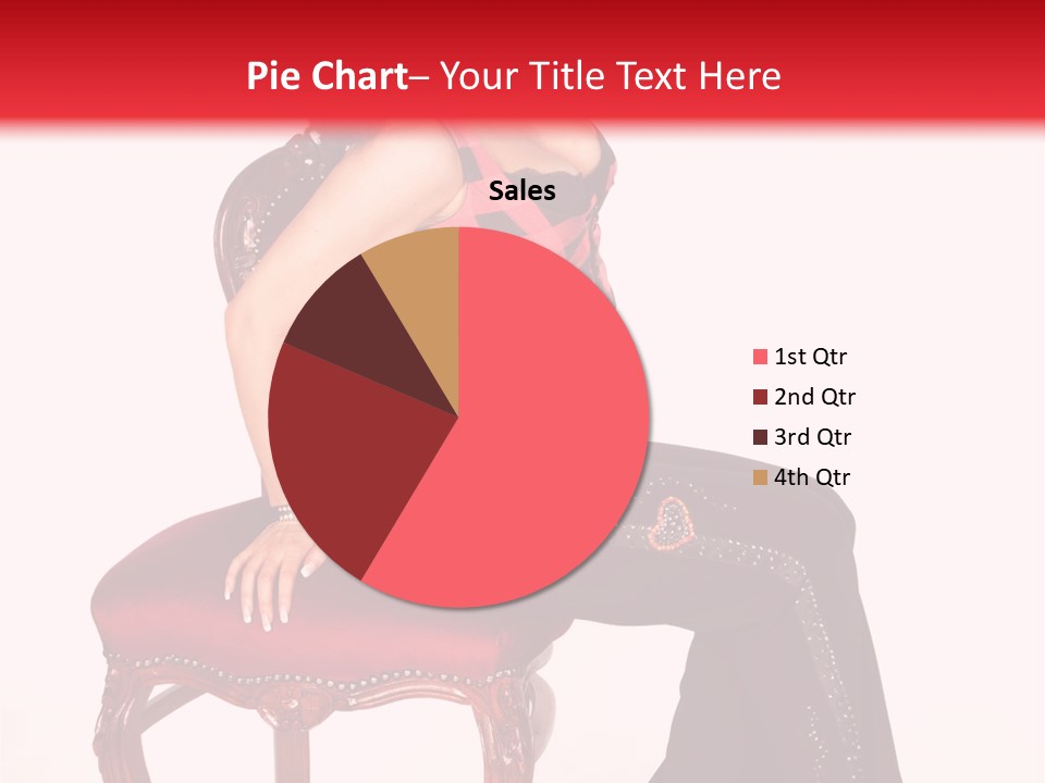 A Woman Sitting On Top Of A Red Chair PowerPoint Template