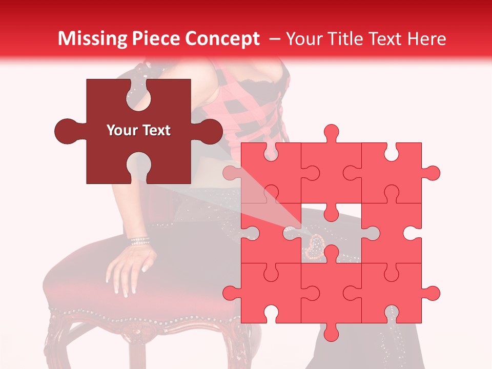 A Woman Sitting On Top Of A Red Chair PowerPoint Template