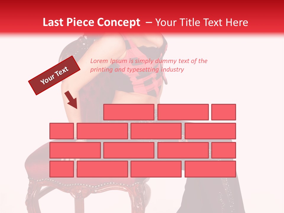 A Woman Sitting On Top Of A Red Chair PowerPoint Template
