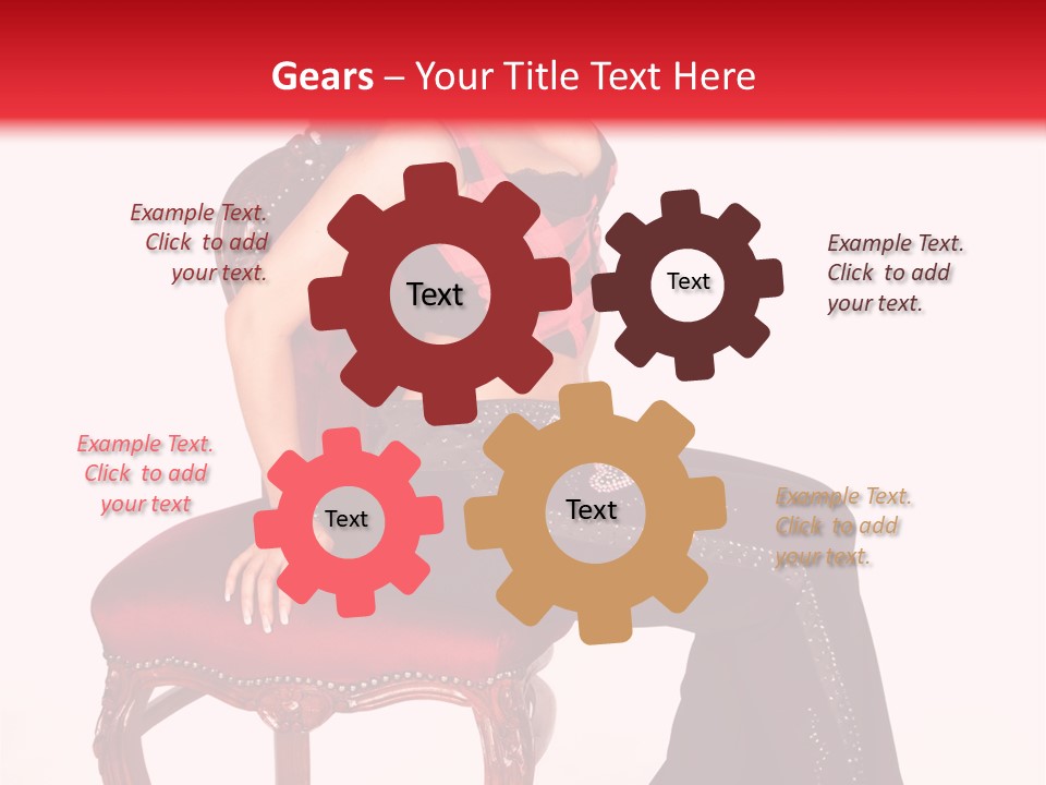 A Woman Sitting On Top Of A Red Chair PowerPoint Template