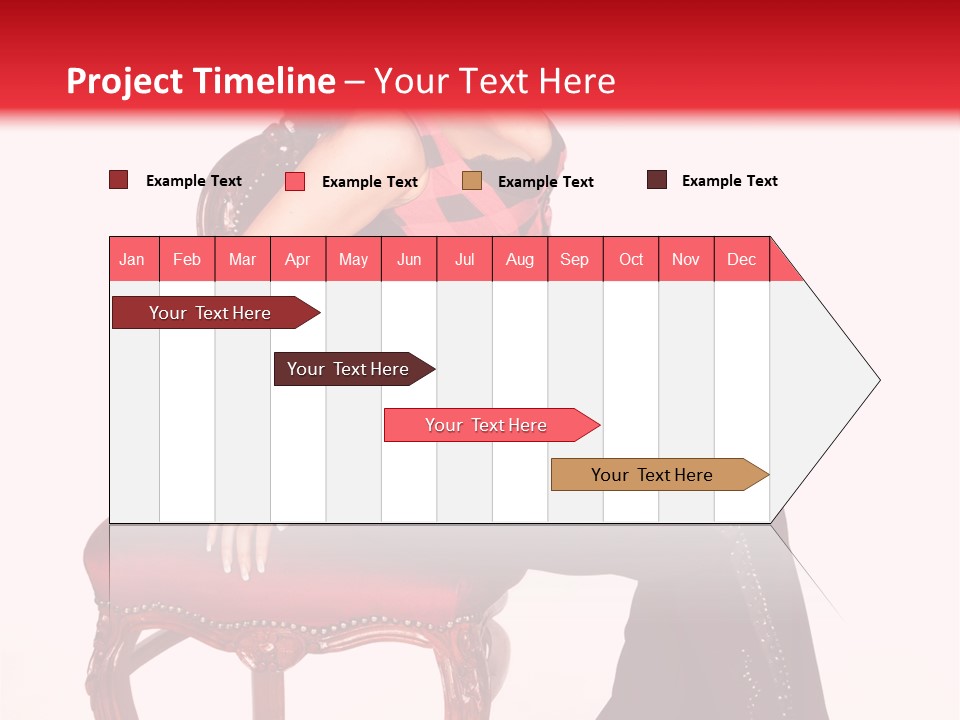 A Woman Sitting On Top Of A Red Chair PowerPoint Template