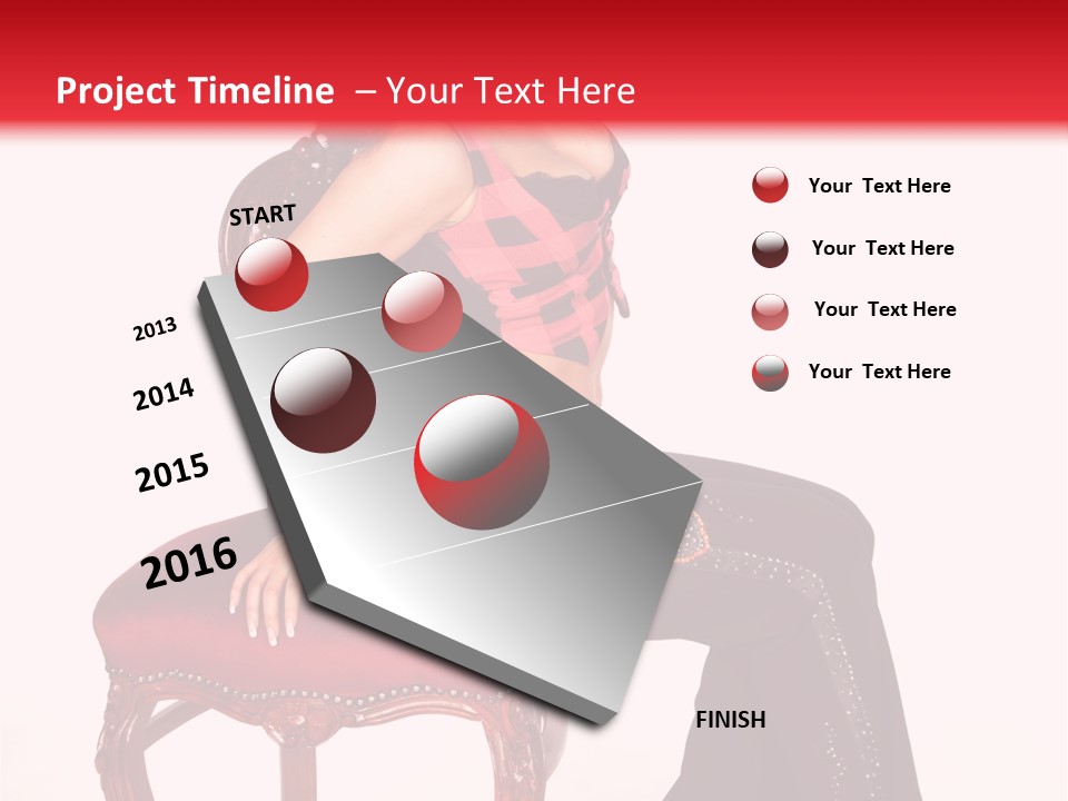 A Woman Sitting On Top Of A Red Chair PowerPoint Template