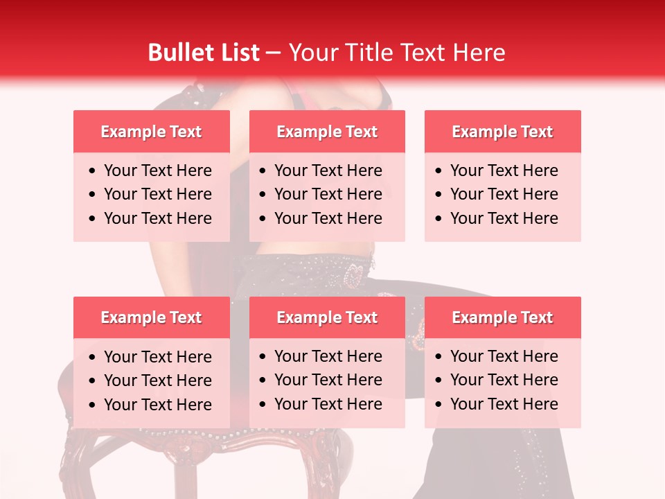 A Woman Sitting On Top Of A Red Chair PowerPoint Template