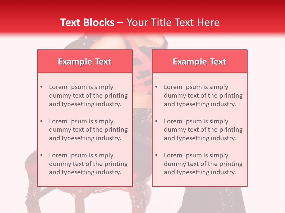 A Woman Sitting On Top Of A Red Chair PowerPoint Template