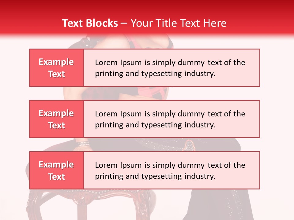 A Woman Sitting On Top Of A Red Chair PowerPoint Template