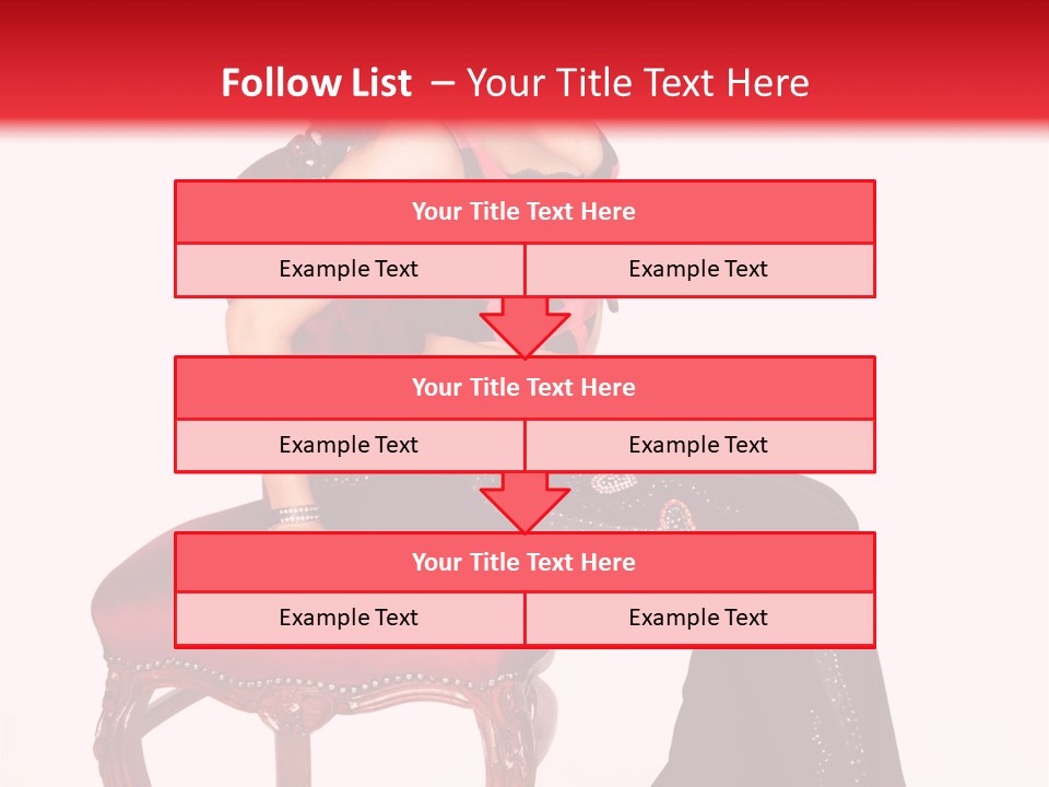 A Woman Sitting On Top Of A Red Chair PowerPoint Template