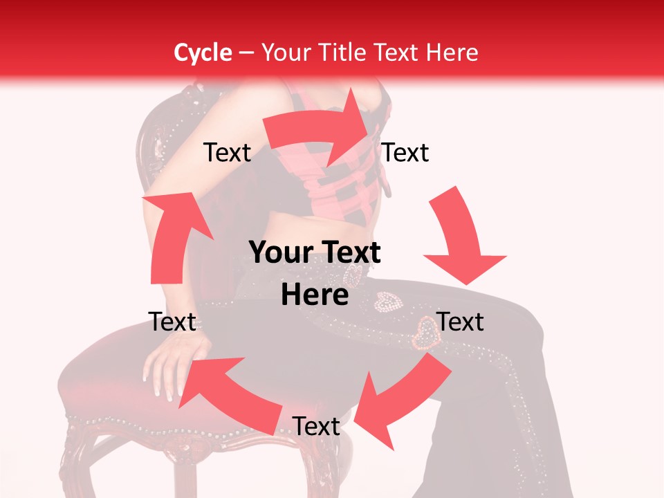 A Woman Sitting On Top Of A Red Chair PowerPoint Template