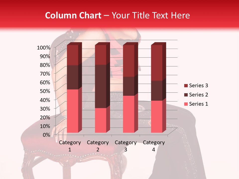 A Woman Sitting On Top Of A Red Chair PowerPoint Template