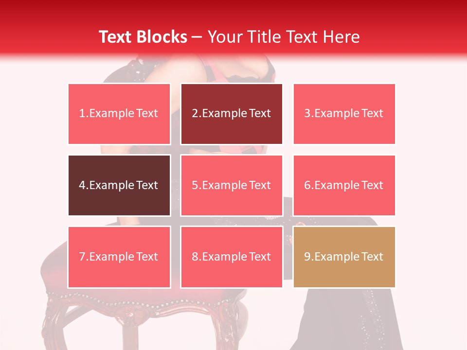 A Woman Sitting On Top Of A Red Chair PowerPoint Template