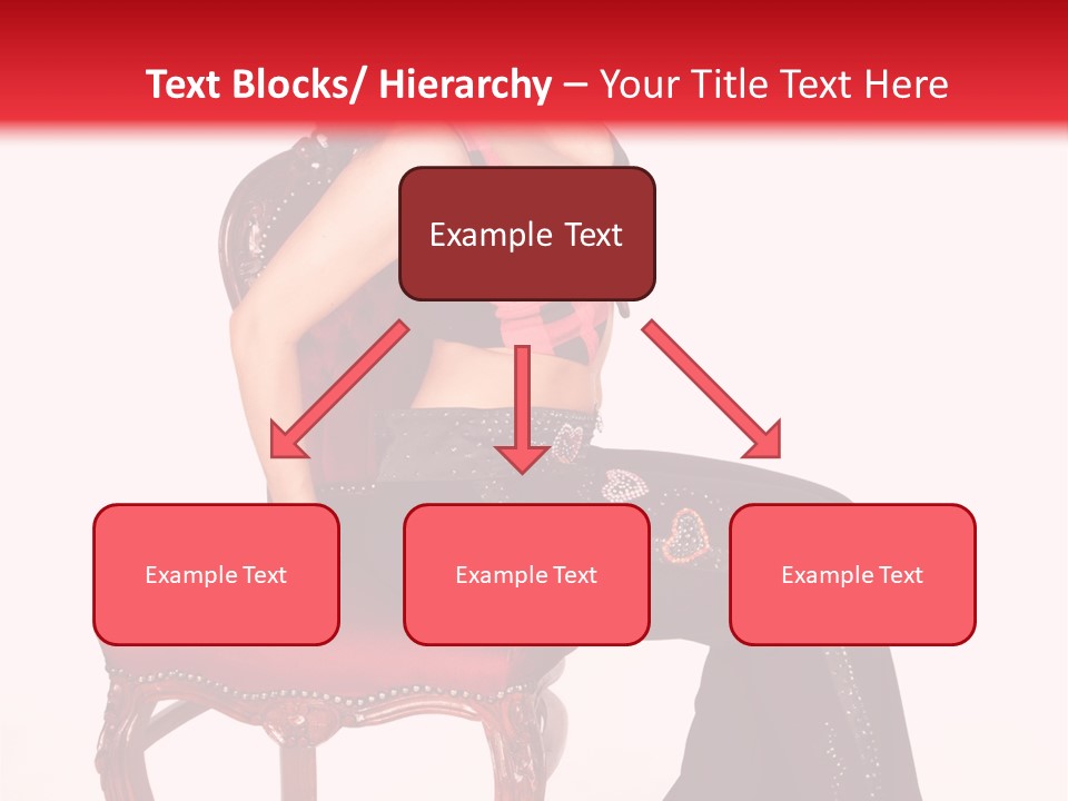 A Woman Sitting On Top Of A Red Chair PowerPoint Template
