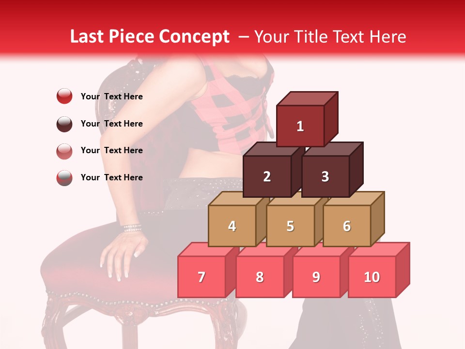 A Woman Sitting On Top Of A Red Chair PowerPoint Template