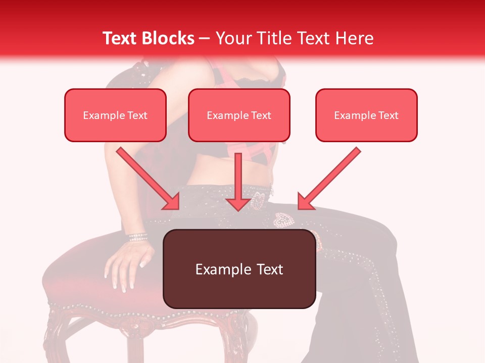 A Woman Sitting On Top Of A Red Chair PowerPoint Template