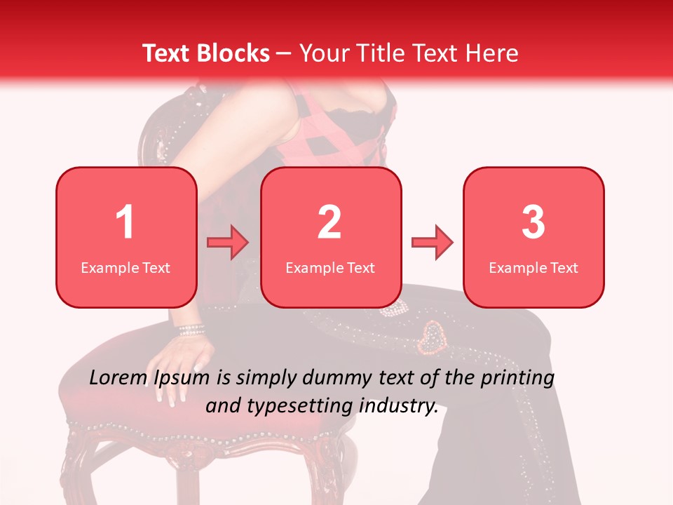 A Woman Sitting On Top Of A Red Chair PowerPoint Template