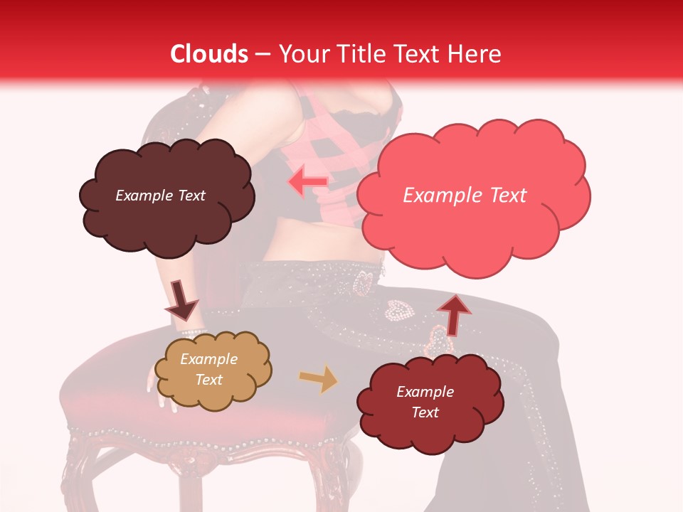 A Woman Sitting On Top Of A Red Chair PowerPoint Template