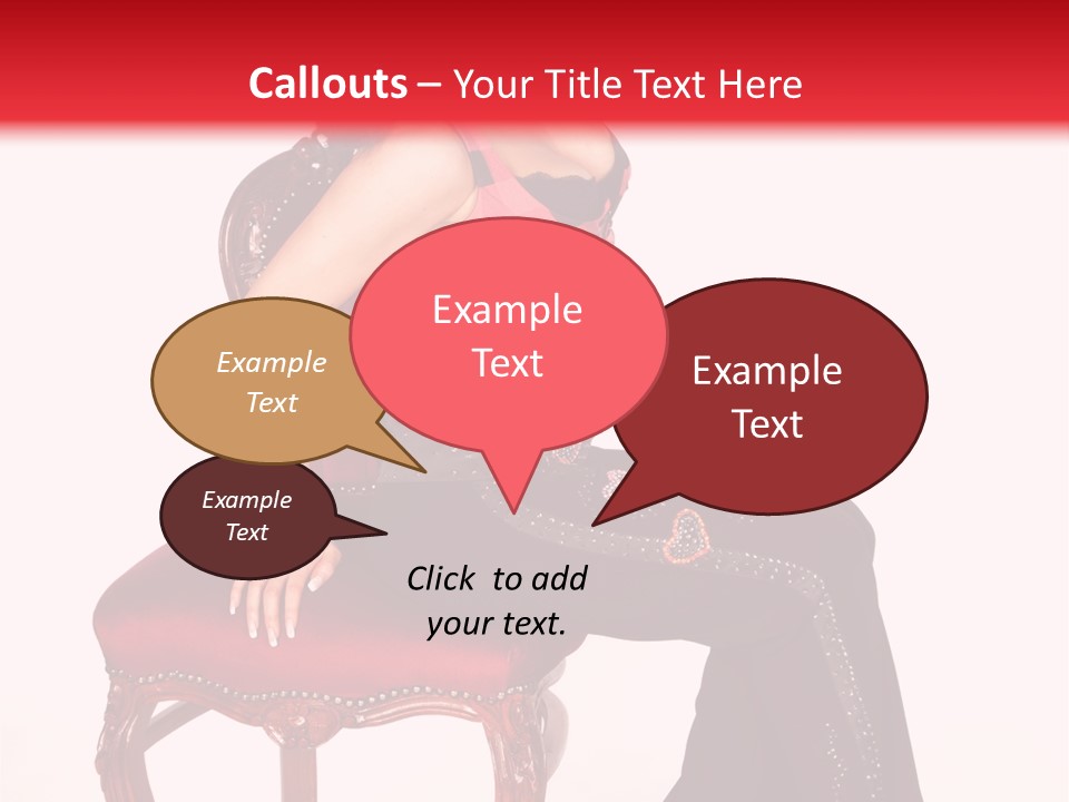 A Woman Sitting On Top Of A Red Chair PowerPoint Template