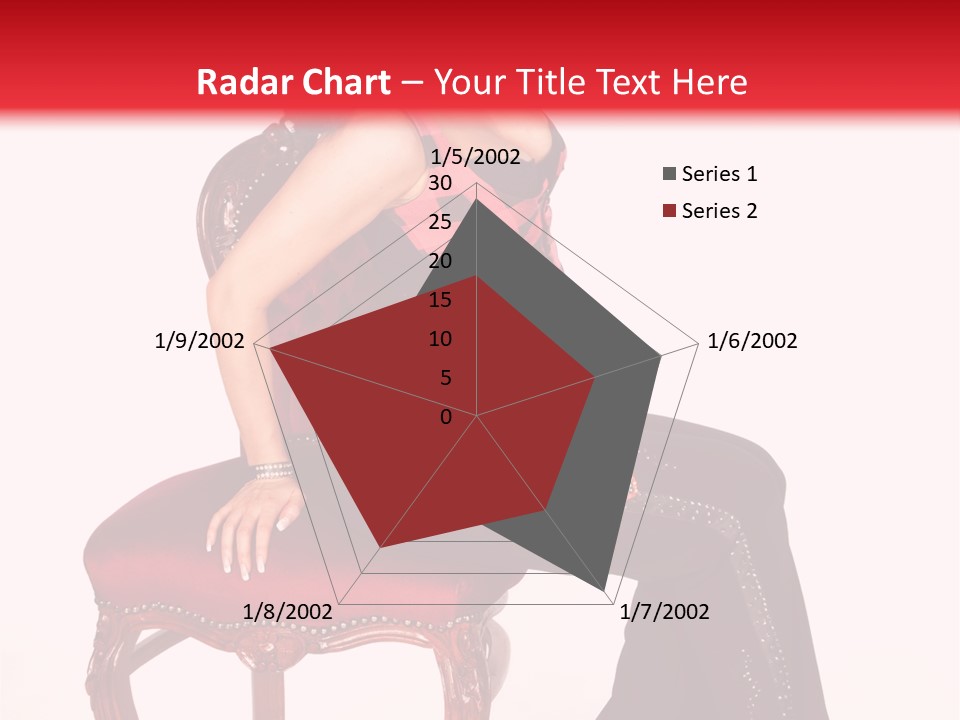 A Woman Sitting On Top Of A Red Chair PowerPoint Template