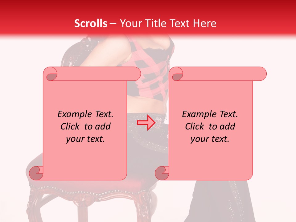 A Woman Sitting On Top Of A Red Chair PowerPoint Template