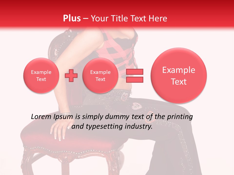 A Woman Sitting On Top Of A Red Chair PowerPoint Template