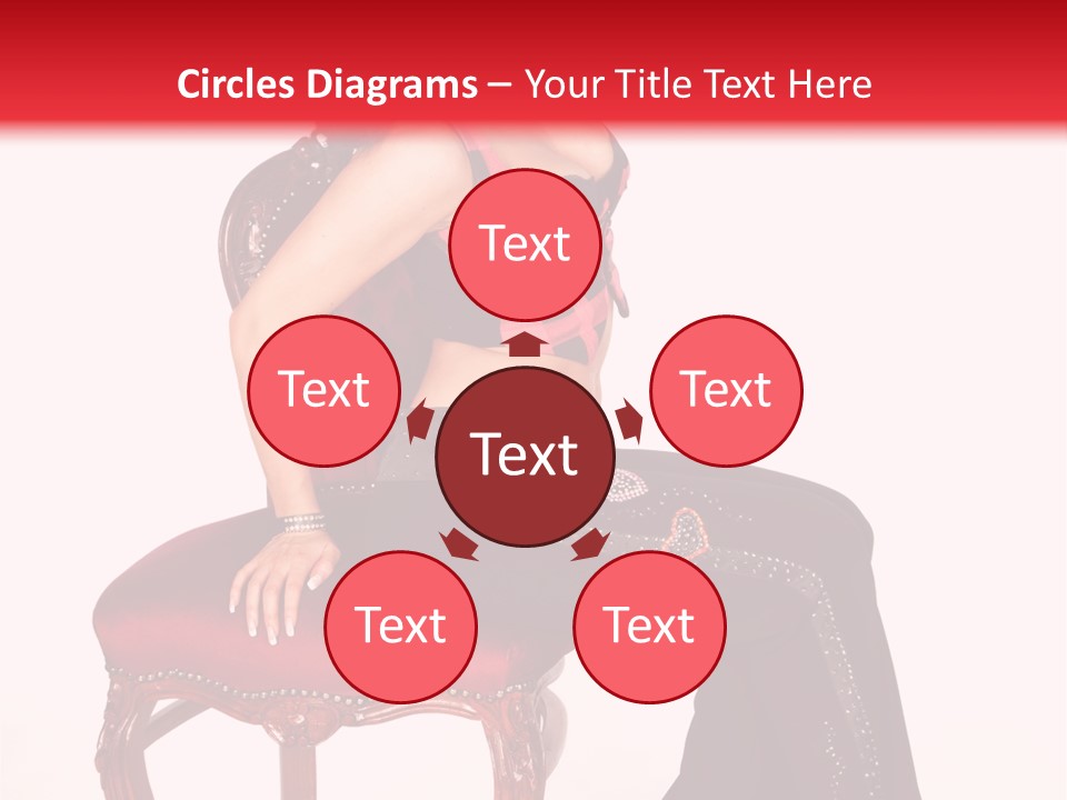 A Woman Sitting On Top Of A Red Chair PowerPoint Template