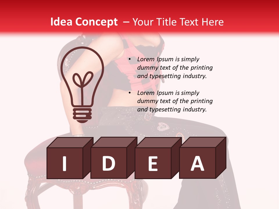 A Woman Sitting On Top Of A Red Chair PowerPoint Template