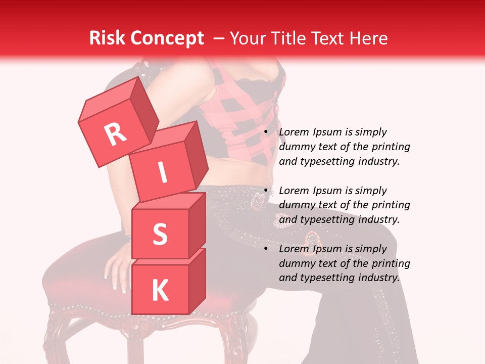A Woman Sitting On Top Of A Red Chair PowerPoint Template