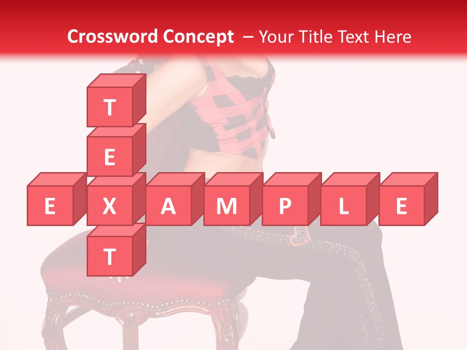 A Woman Sitting On Top Of A Red Chair PowerPoint Template