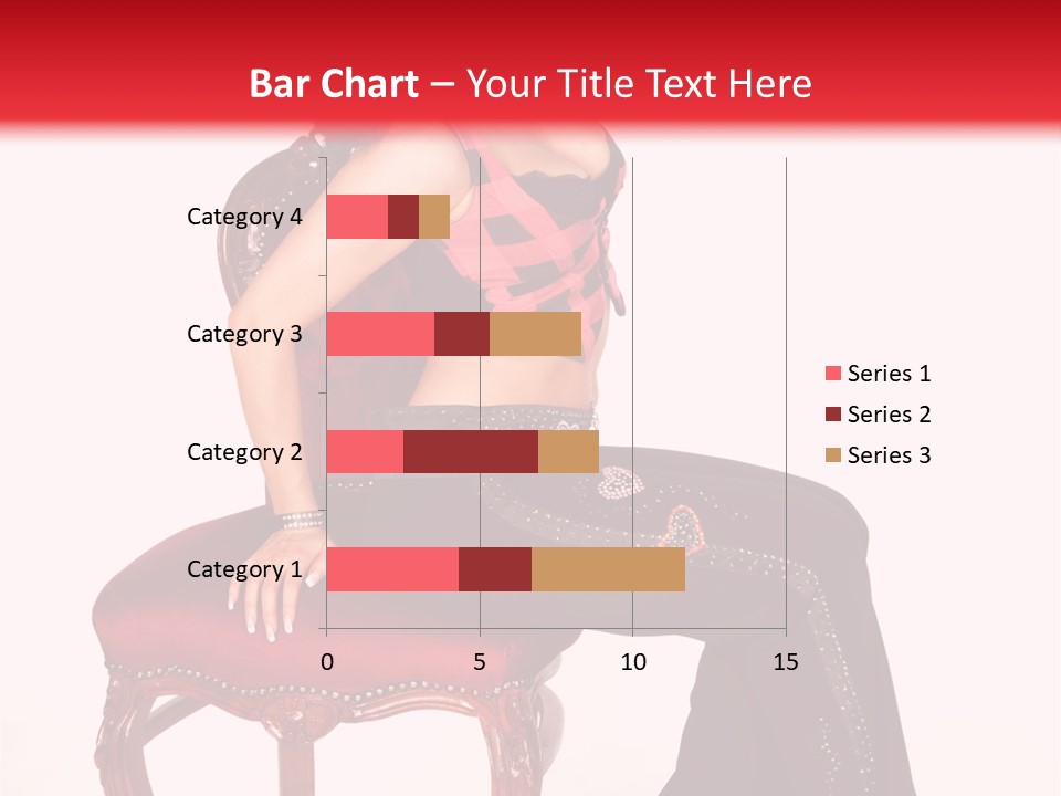 A Woman Sitting On Top Of A Red Chair PowerPoint Template