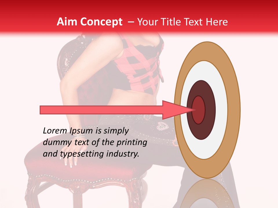 A Woman Sitting On Top Of A Red Chair PowerPoint Template