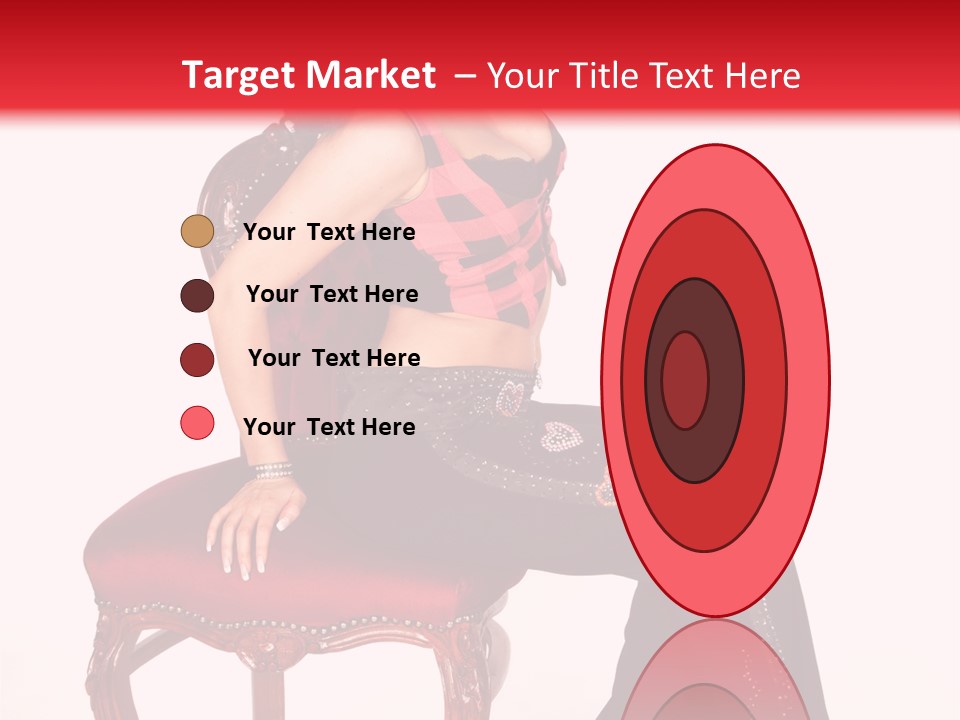A Woman Sitting On Top Of A Red Chair PowerPoint Template