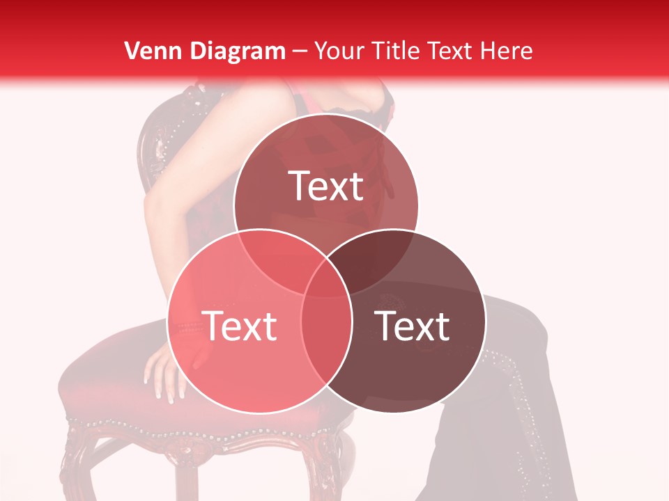 A Woman Sitting On Top Of A Red Chair PowerPoint Template