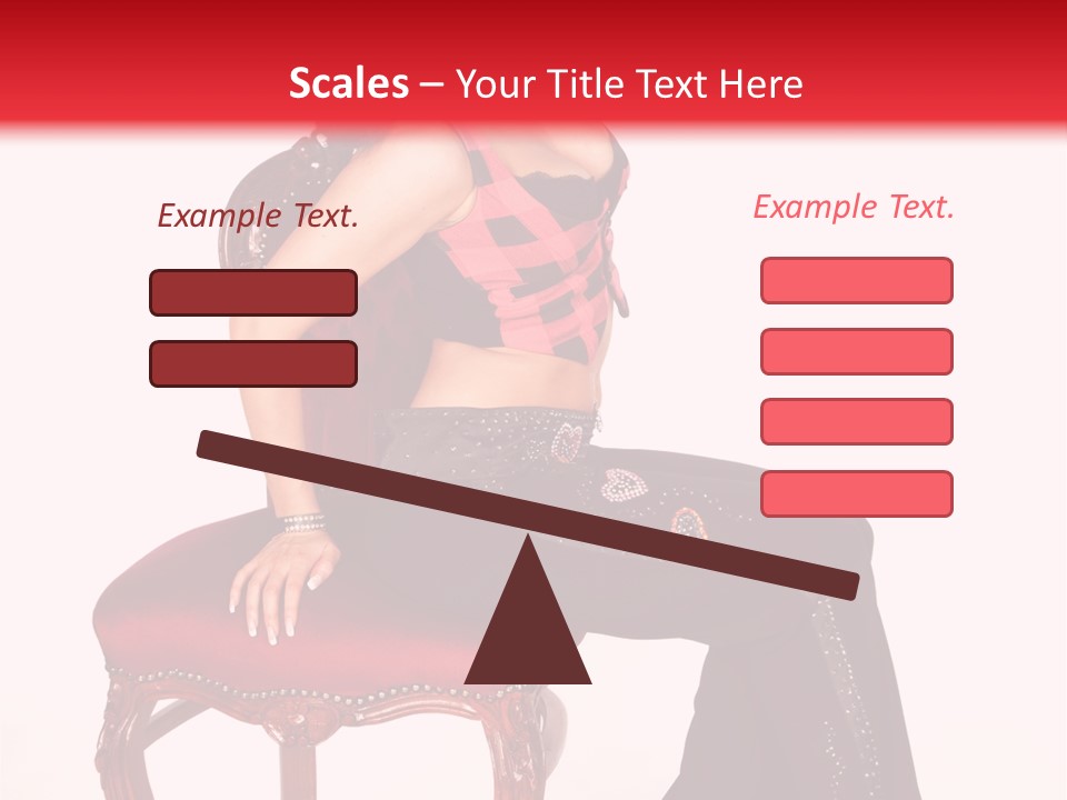 A Woman Sitting On Top Of A Red Chair PowerPoint Template