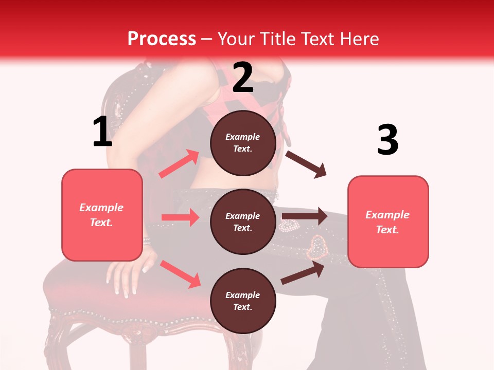 A Woman Sitting On Top Of A Red Chair PowerPoint Template