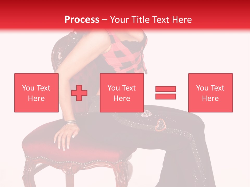 A Woman Sitting On Top Of A Red Chair PowerPoint Template