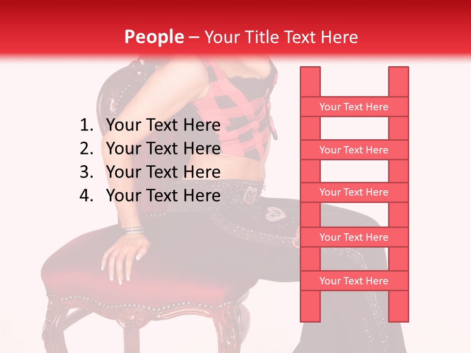 A Woman Sitting On Top Of A Red Chair PowerPoint Template